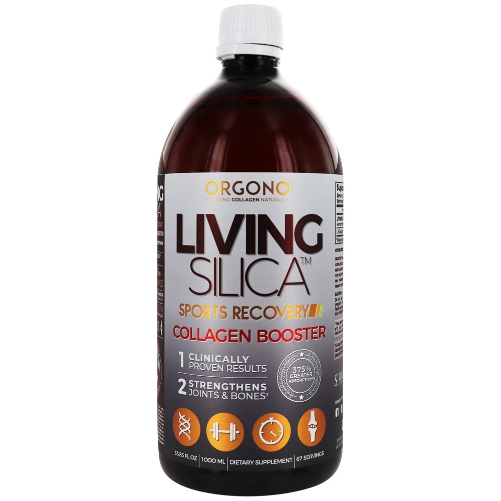 Living Silica Sports Recovery Líquido de reforço de colágeno - 33.85 oz. Orgono