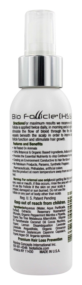 Vegetariano do sistema de apoio do cabelo todo o pulverizador natural do tratamento para o cabelo normal - 4 fl. oz. Bio Follicle - Imagem 2