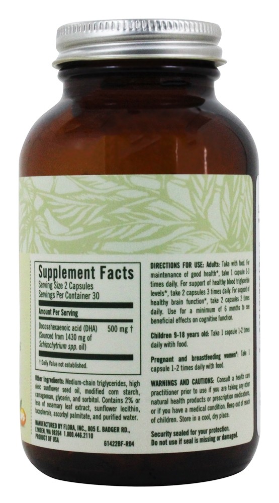 DHA Alga Vegetariana - 60 Cápsulas Vegetarianas Flora - Imagem 2