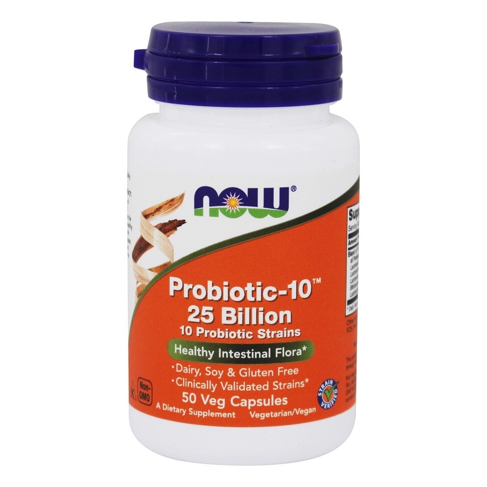Probiótico-10 25 Bilhões de UFC - Cápsulas NOW Foods 50 NOW Foods