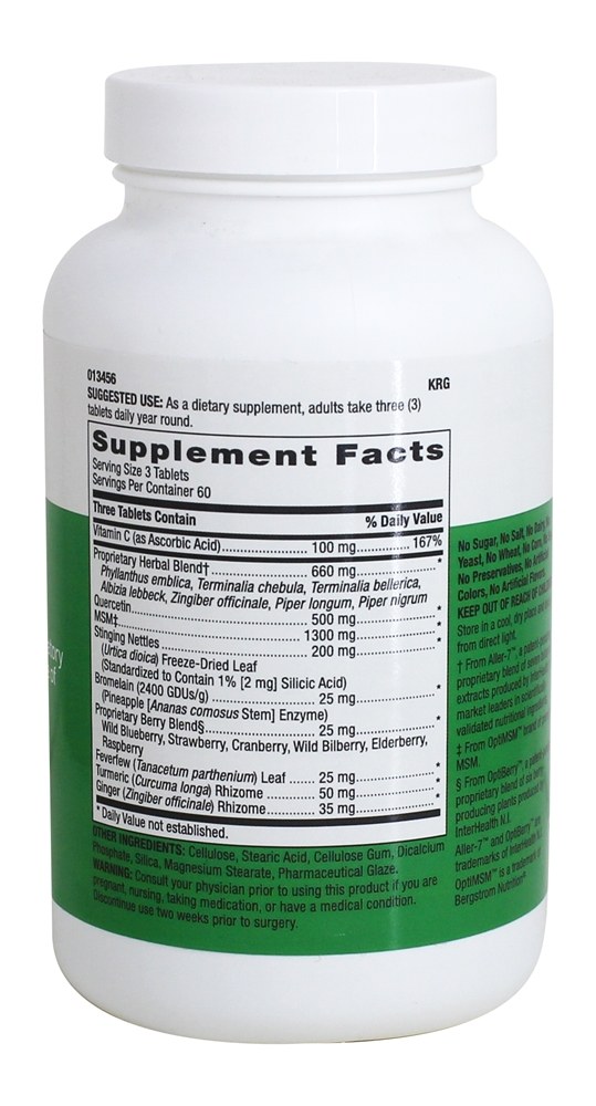 Suporte Aller-7 - 180 Tablets LuckyVitamin - Imagem 2
