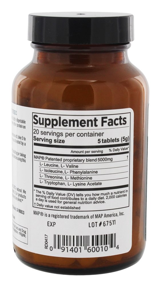 Master Amino Acid Pattern Suplemento de Proteínas Vegetariano - 100 Tablet (s) Pure Planet - Imagem 2
