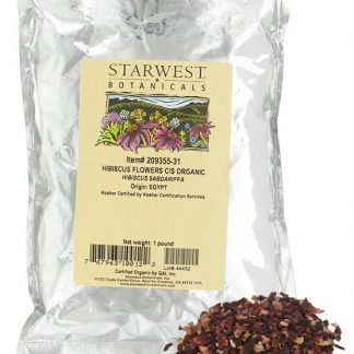 Granel Hibiscus Flores C / S Orgânica - 1 lb. Starwest Botanicals