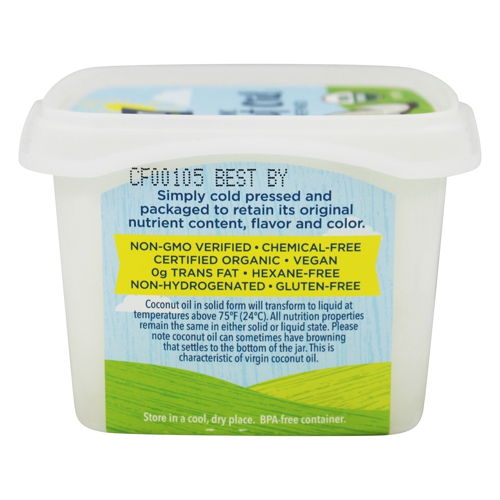 Banheira De Óleo De Coco Virgem Orgânica Não Refinada - 12 fl. oz. Carrington Farms - Imagem 4