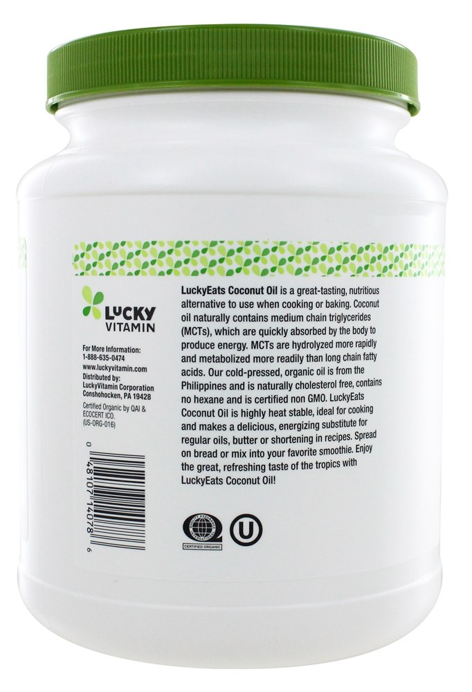 Óleo de coco orgânico por LuckyVitamin - 54 fl. oz. LuckyEats - Imagem 3