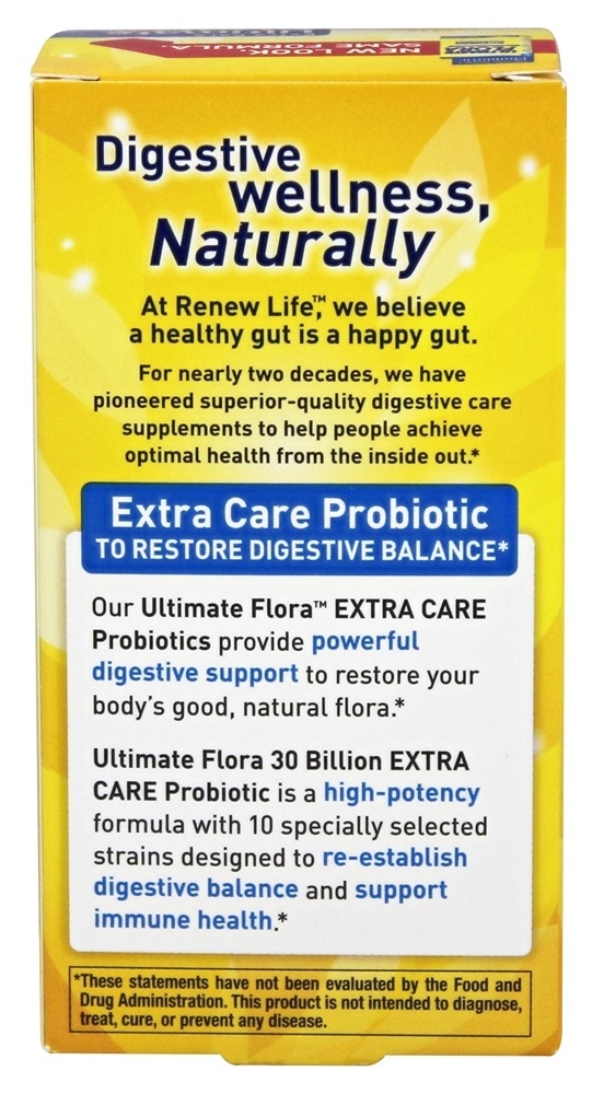 Ultimate Flora Probiótico Cuidado Extra 30 Bilhões de UFC - Cápsulas 30 Renew Life - Imagem 3
