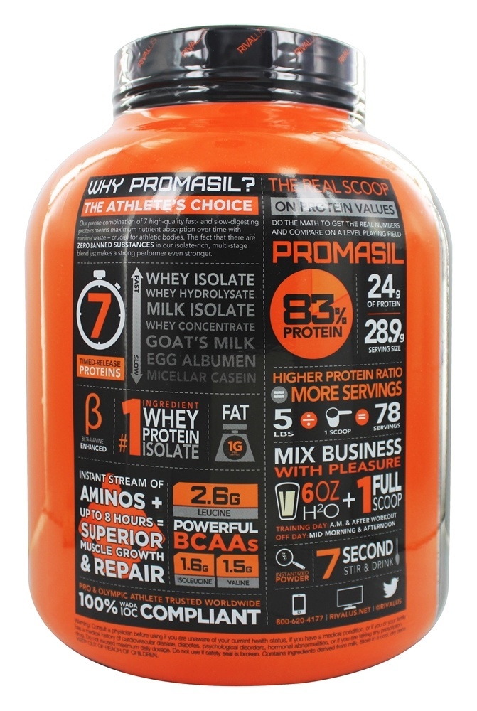 Promasil O Atletas Proteína Macio Servir Baunilha - 5 lbs. Rivalus - Imagem 3