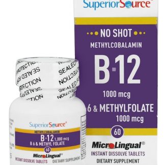 B12 Metilcobalamina 1000 mcg. B6 e Metilfolato 1000 mcg. - 60 Tablet (s) Superior Source