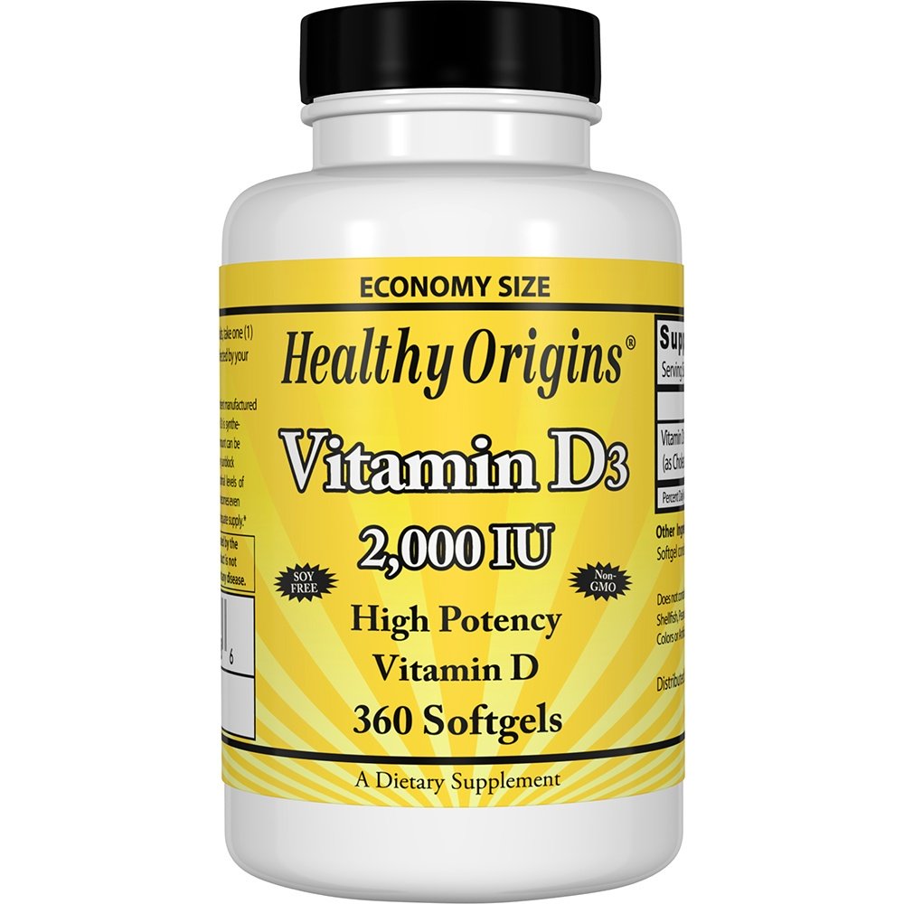 Vitamina D3 2000 UI - 360 Softgels Healthy Origins
