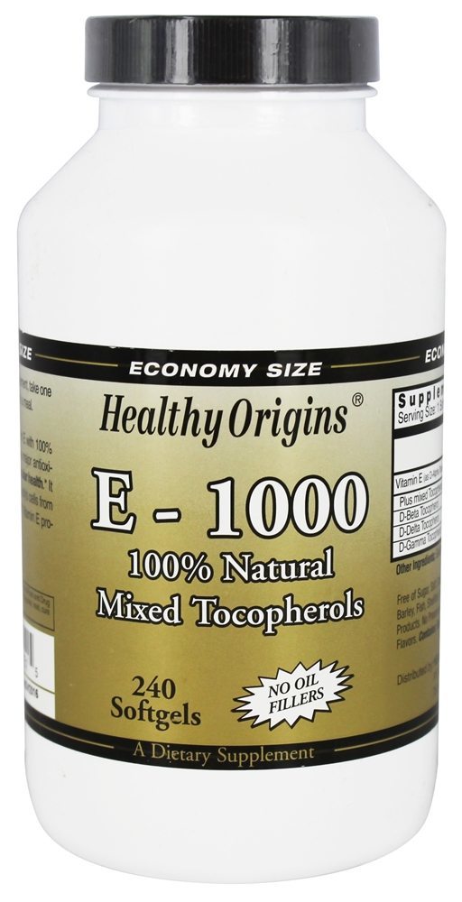 Vitamina E 1000 UI - 240 Softgels Healthy Origins
