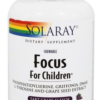 Foco Para Crianças Sabor Tarte De Uva - 60 Mastigáveis Solaray