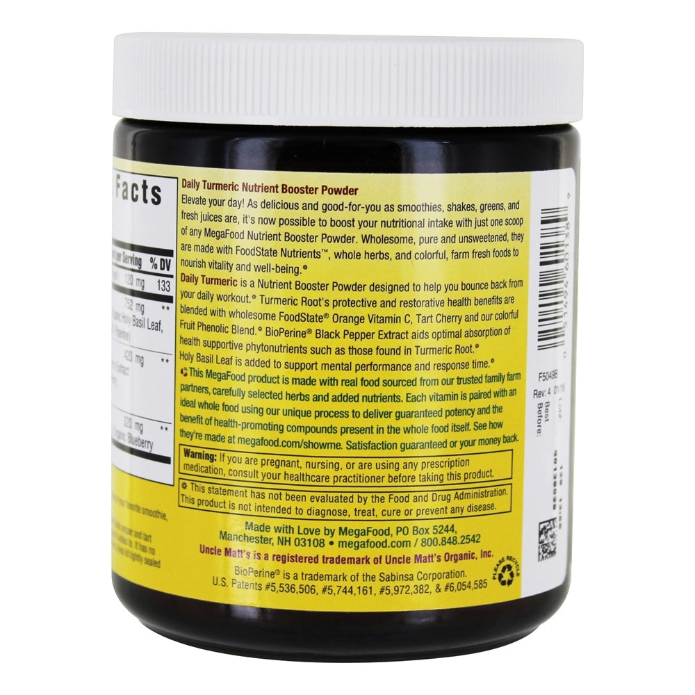 Diariamente cúrcuma Nutriente Booster Powder - 2.08 oz. MegaFood - Imagem 3