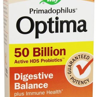 Primadophilus Optima Digestivo Balance Suplemento Probiótico de HDS Ativo 50 Bilhões de UFC - Cápsulas vegetarianas 30 Nature's Way