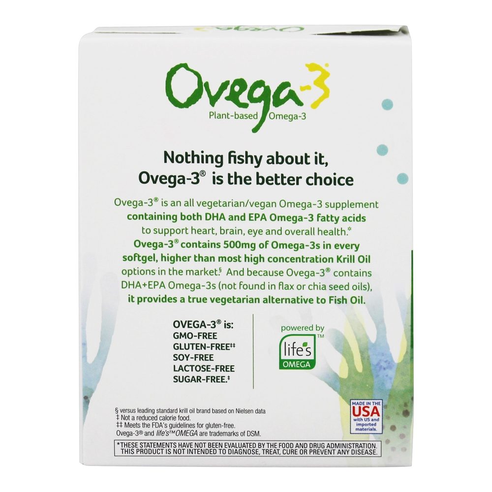 Omega-3 DHA + EPA 500 mg. - 30 Cápsulas Vegetarianas Ovega-3 - Imagem 3