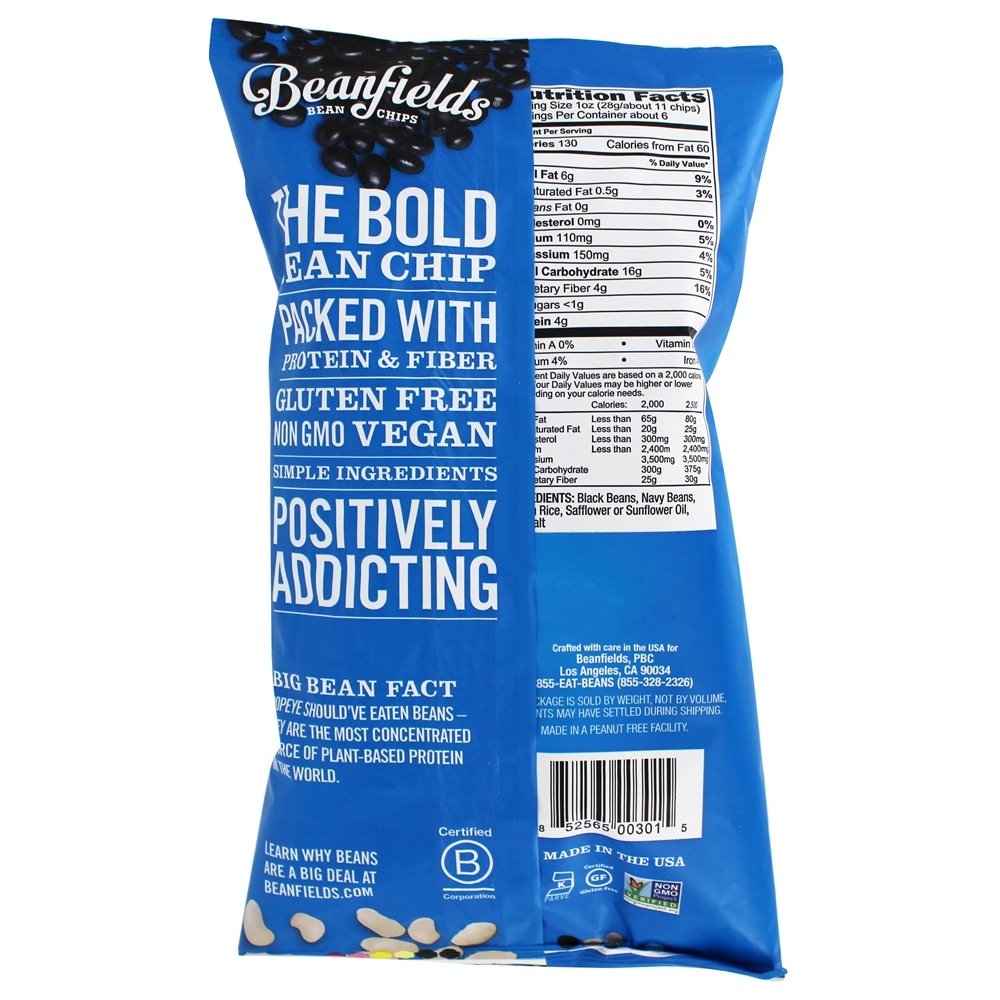 Chips de Feijão Sem Glúten Mar Salgado - 5.5 oz. Beanfields - Imagem 2
