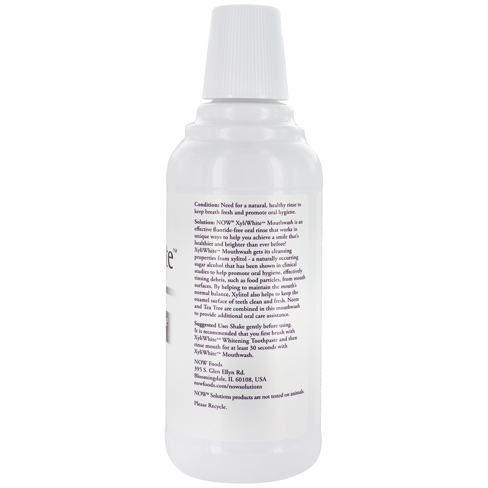 NOW Solutions XyliWhite Colutório Neem sem flúor e sabor a menta da árvore do chá - 16 fl. oz. NOW Foods - Imagem 2