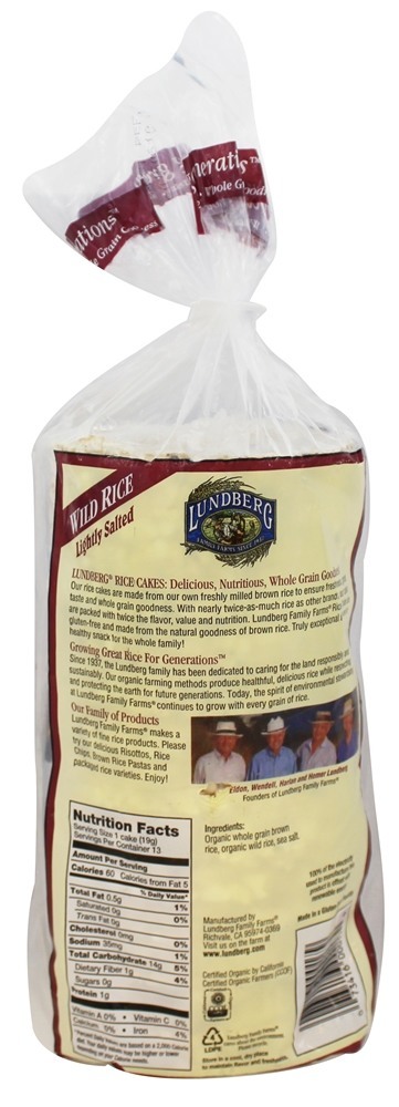 Bolinhos De Arroz Orgânico Arroz Selvagem - 8.5 oz. Lundberg - Imagem 2