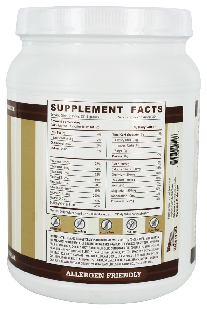 Shake Nutricional Sabor Creme de Chocolate - 22.75 oz. KidzShake - Imagem 2