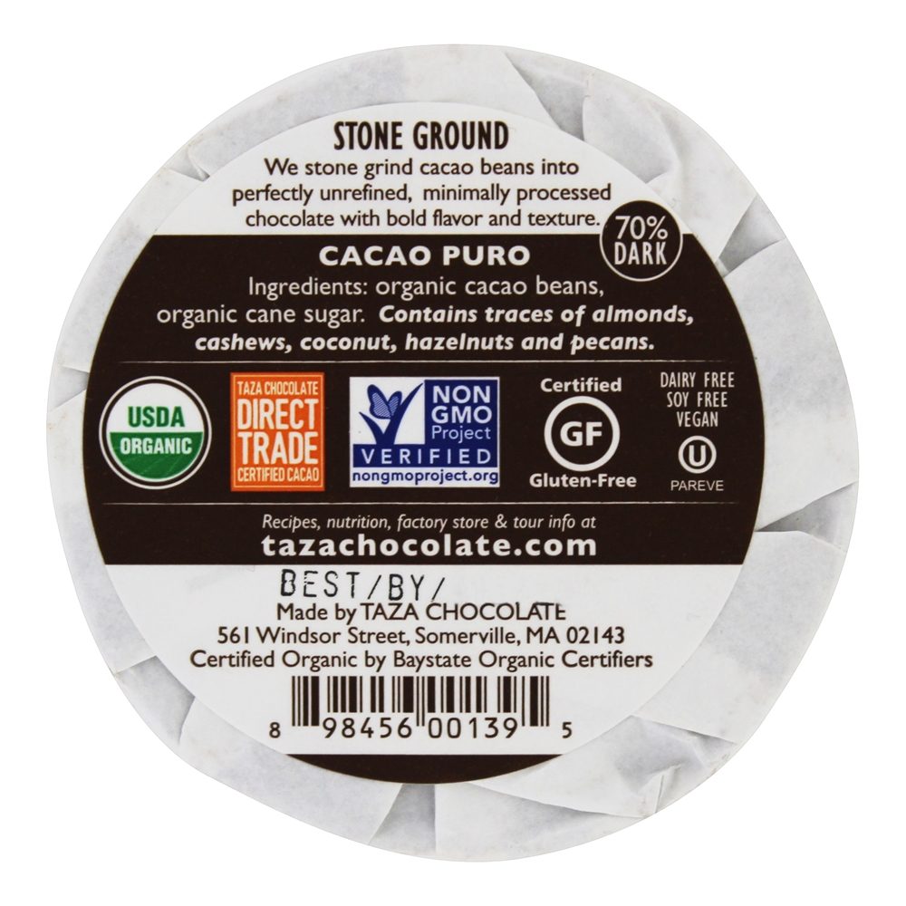 Organic 70 % Chocolate Negro Mexicano Discos Cacao Puro - 2 Disco (s) Taza Chocolate - Imagem 2
