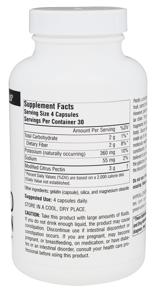 Pectina Cítrica Modificada por Imunologia 750 mg. - Cápsulas 120 Source Naturals - Imagem 2