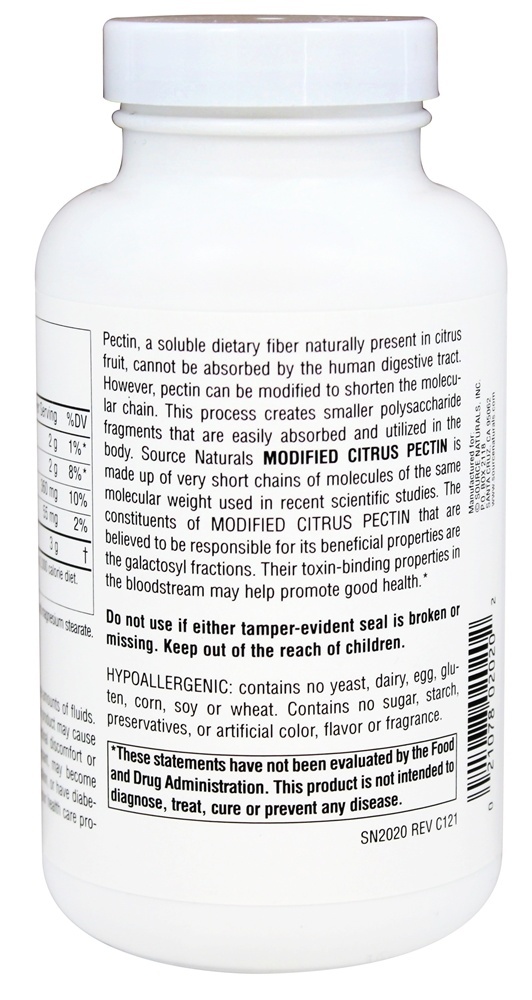 Pectina Cítrica Modificada por Imunologia 750 mg. - Cápsulas 120 Source Naturals - Imagem 3