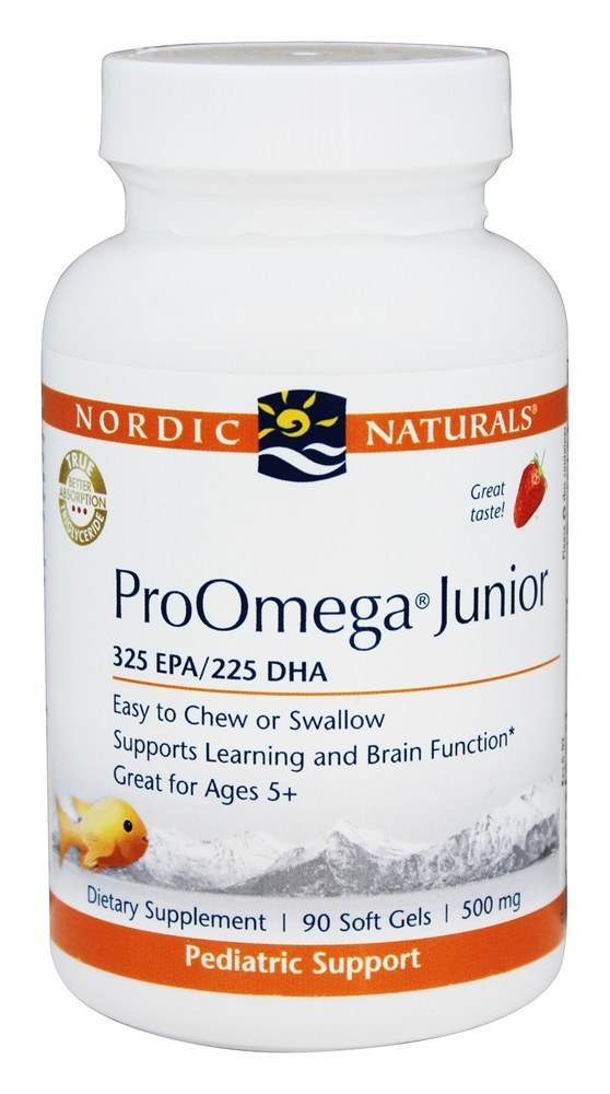 ProOmega Junior 325 EPA / 225 DHA Sabor Morango 500 mg. - 90 Softgels Nordic Naturals Professional