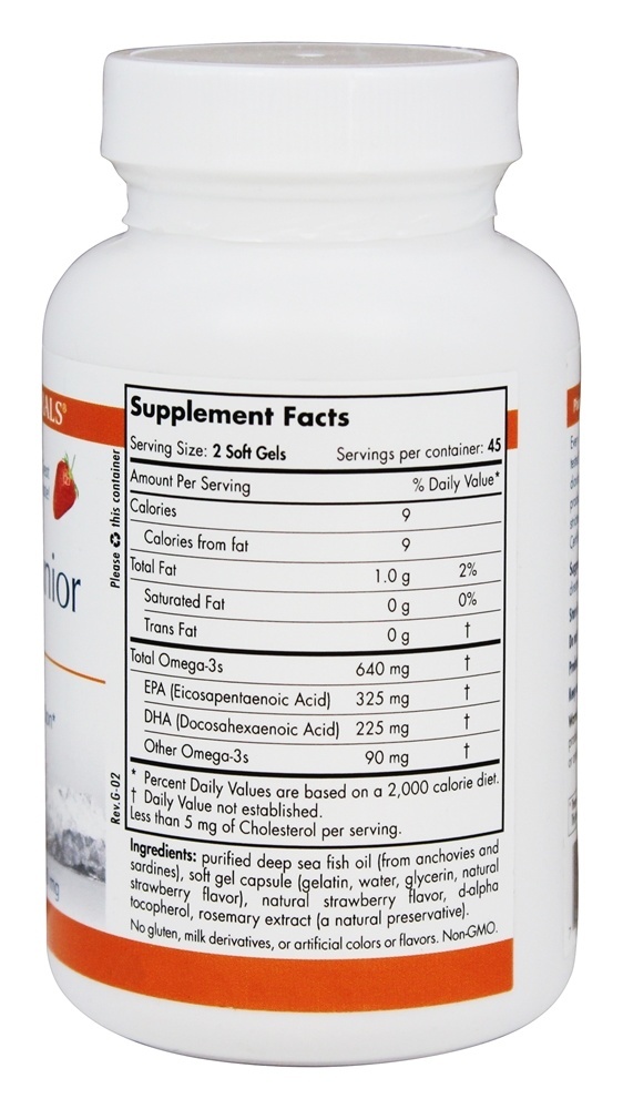 ProOmega Junior 325 EPA / 225 DHA Sabor Morango 500 mg. - 90 Softgels Nordic Naturals Professional - Imagem 2