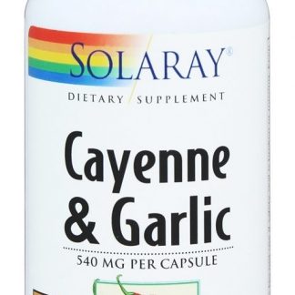 Pimenta de Caiena e alho 540 mg. - Cápsulas vegetarianas 100 Solaray