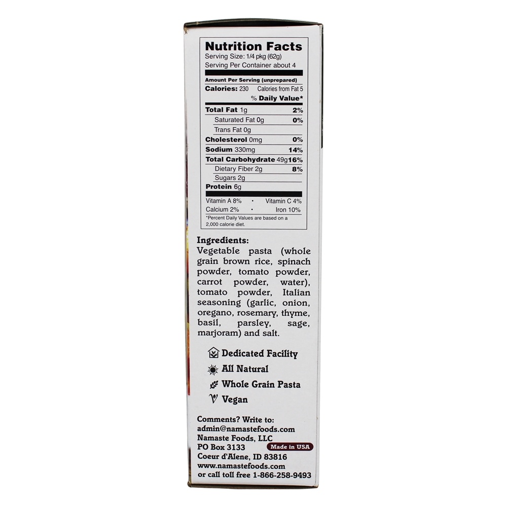 Jantar sem glúten de macarrão Pisavera - 9 oz. Namaste Foods - Imagem 2