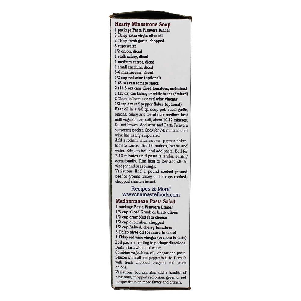 Jantar sem glúten de macarrão Pisavera - 9 oz. Namaste Foods - Imagem 4