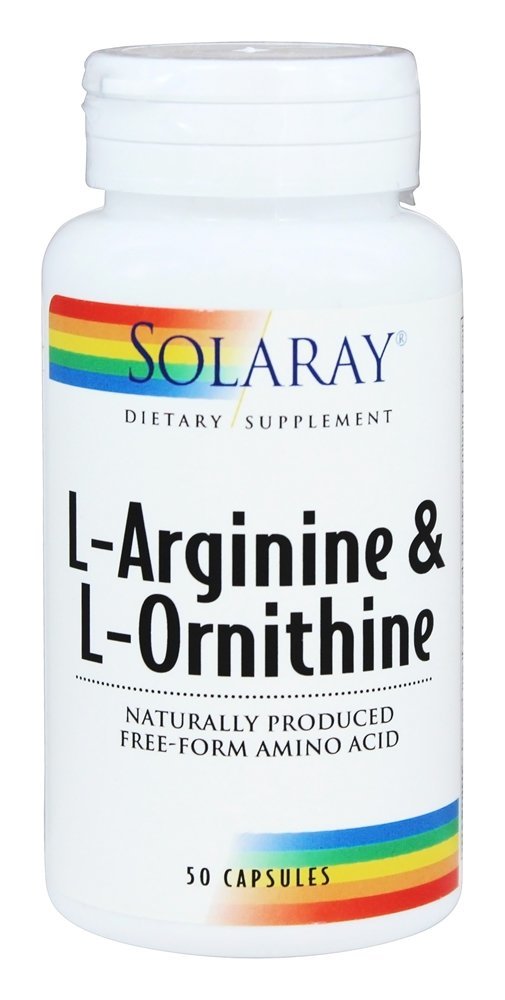 L-Arginina e L-Ornitina - Cápsulas 50 Solaray