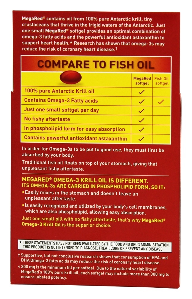 MegaRed Omega - 3 Óleo de Krill 300 mg. - 30 Softgels Schiff - Imagem 3