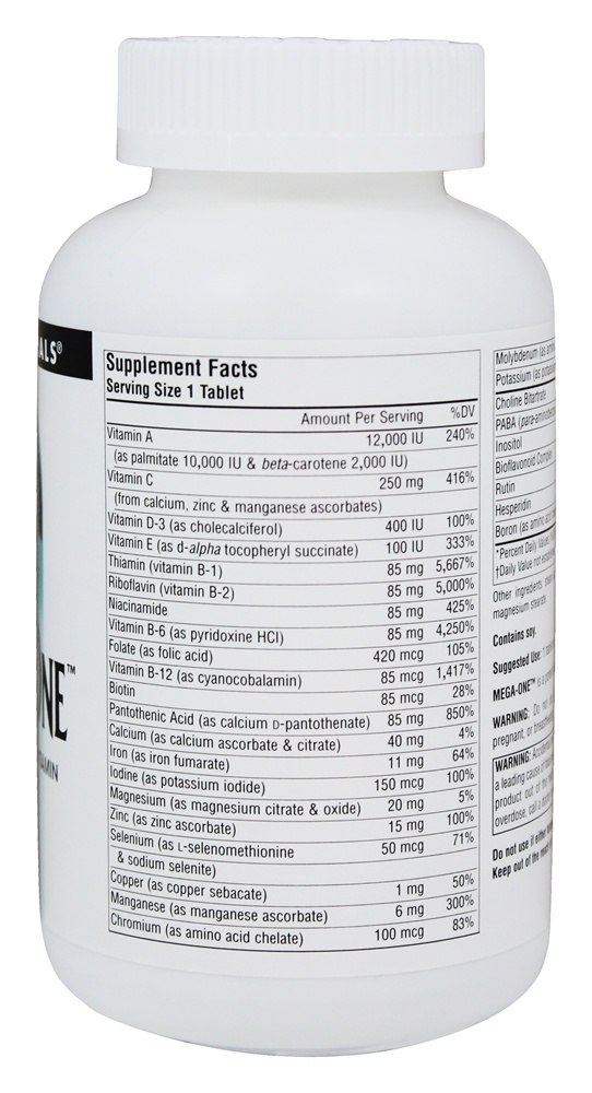 Mega-uma alta potência multi-vitamina com minerais - 180 Tablets Source Naturals - Imagem 2