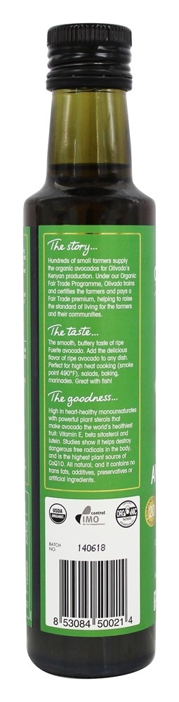Óleo de Abacate Extra Virgem Orgânico Comércio Justo - 8.45 fl. oz. Olivado - Imagem 3