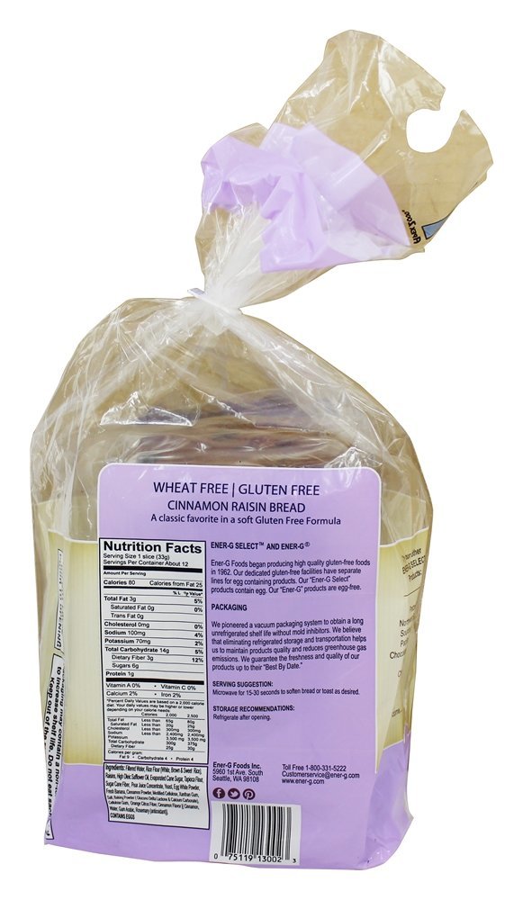Selecione Pão De Passas De Canela - 14 oz. Ener-G - Imagem 2
