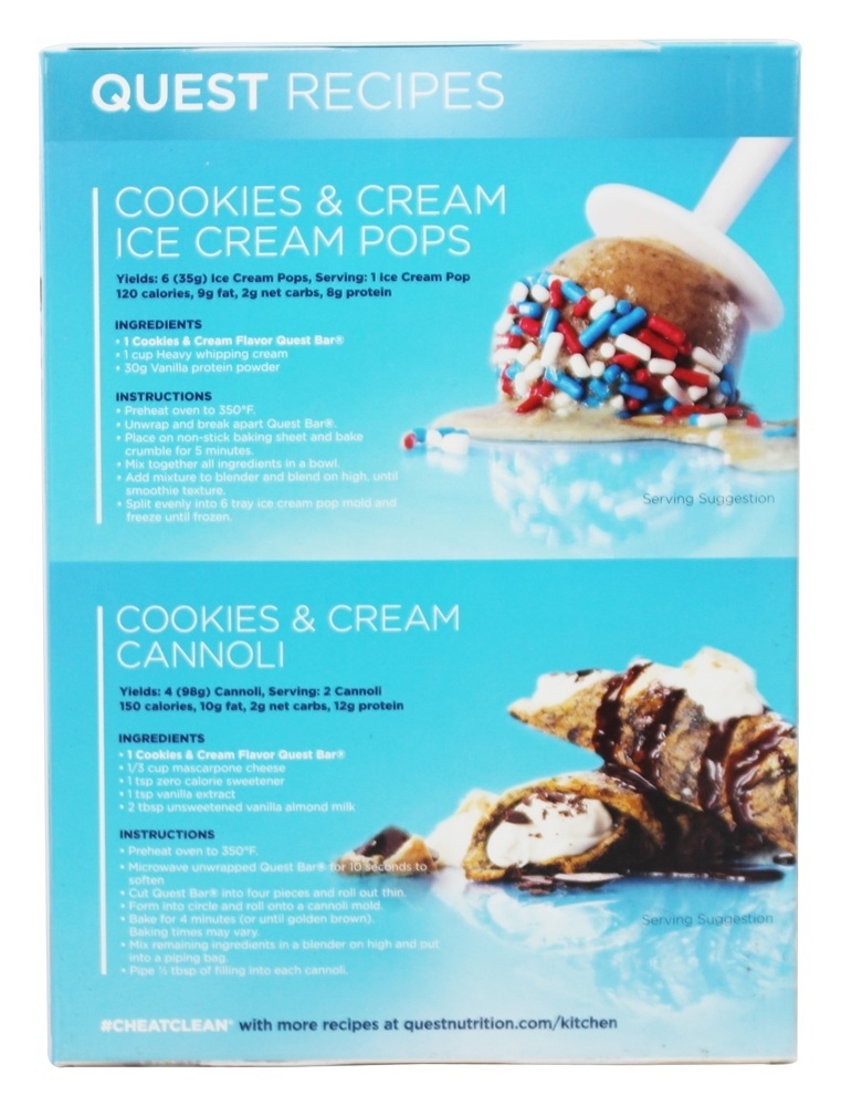 Quest Bar Barra de Proteína Sabor Cookies & Creme - 2.12 oz. Quest Nutrition - Imagem 6