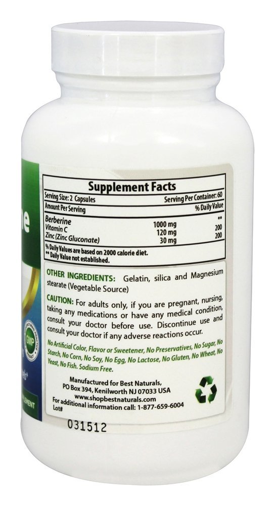 Berberina Plus 1000 mg. - Cápsulas 120 Best Naturals - Imagem 2