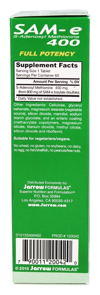 SAM-e 400 - 60 Tablets Jarrow Formulas - Imagem 2
