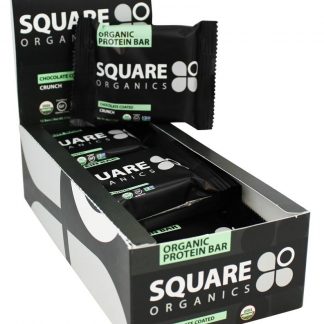 Crunch revestido de chocolate com proteína orgânica - 12 Barras Square Organics