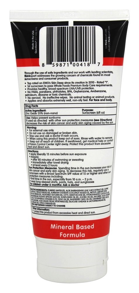 Protetor solar 50 SPF - 6 fl. oz. Thinksport - Imagem 2