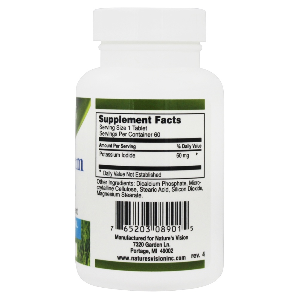 Iodeto de Potássio 60 mg. - 60 Tablets Nature's Vision - Imagem 2