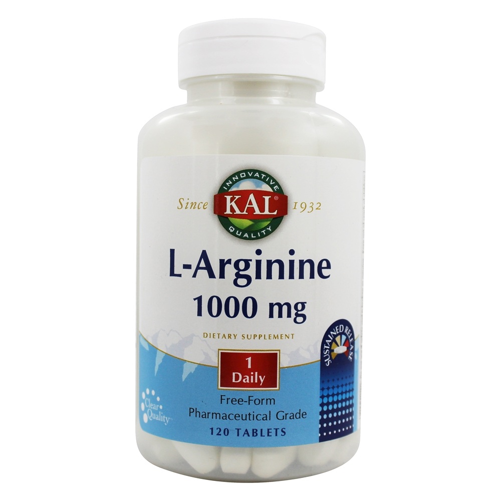 Liberação sustentada de L-arginina 1000 mg. - 120 Tablets Kal