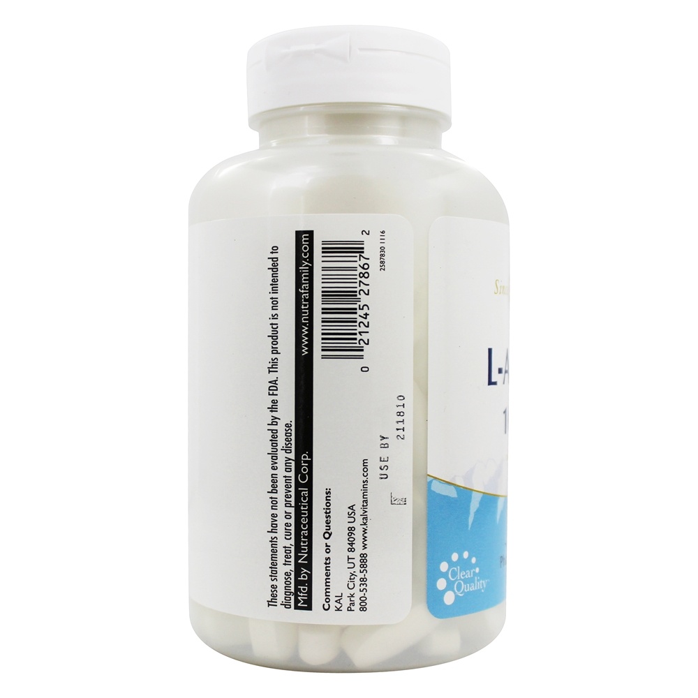 Liberação sustentada de L-arginina 1000 mg. - 120 Tablets Kal - Imagem 3