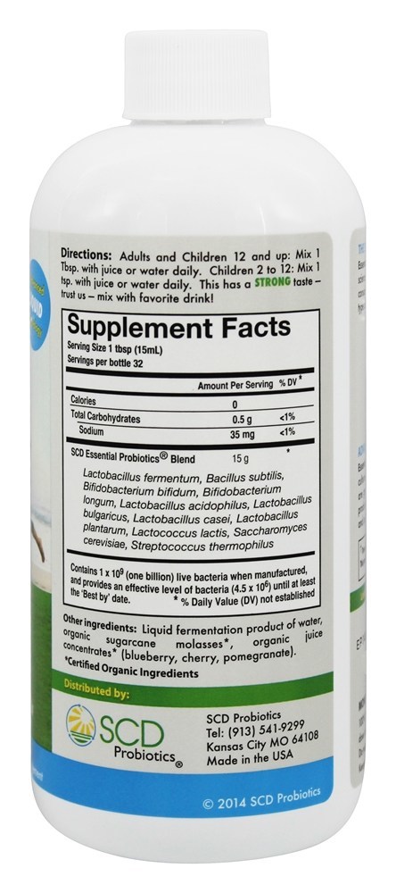 Probióticos Essenciais - 16.3 fl. oz. SCD Probiotics - Imagem 2