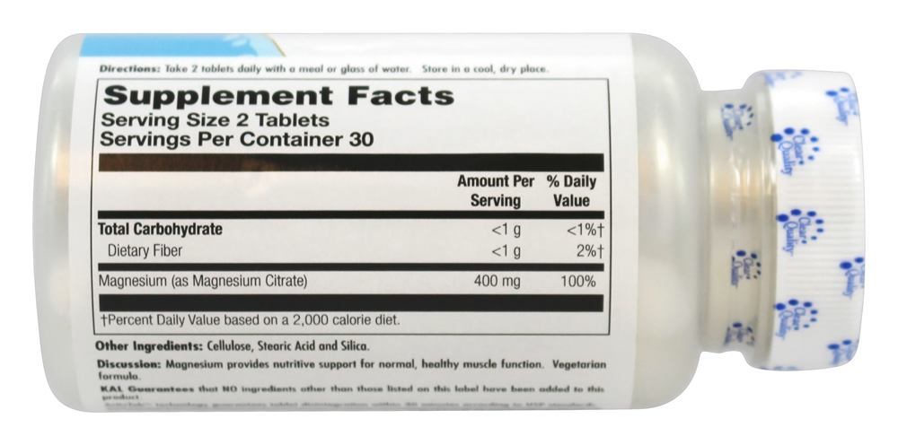 Citrato de Magnésio 400 mg. - 60 Tablets Kal - Imagem 2