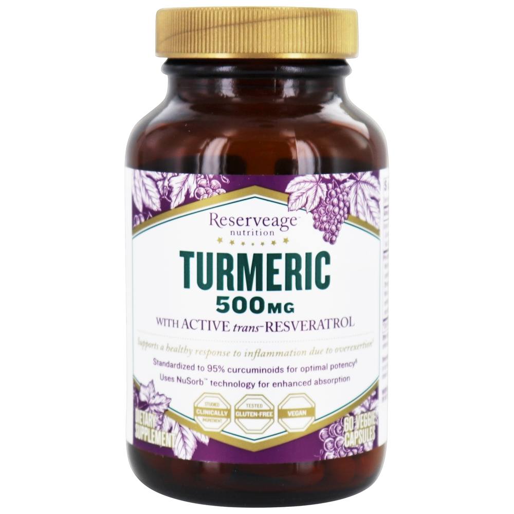 Açafrão com Resveratrol ativo 500 mg . - Cápsulas vegetarianas 60 Reserveage Nutrition - Imagem 2