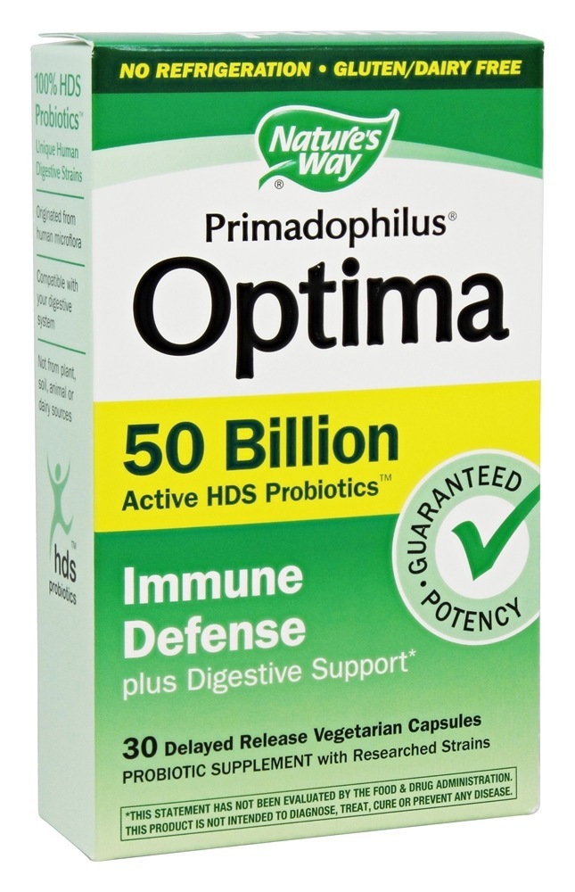 Primadophilus Optima Suplemento Probiótico Ativo Para Defesa Imune 50 Bilhões de UFC - Cápsulas vegetarianas 30 Nature's Way