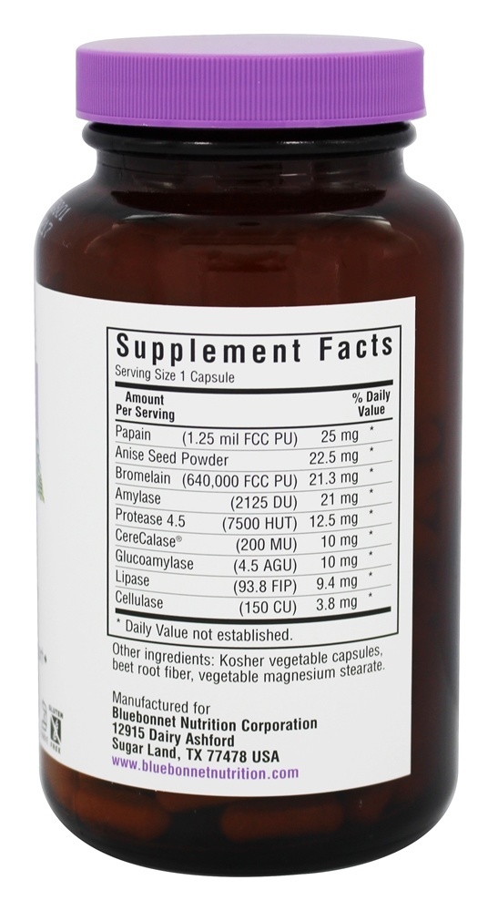 Spectrum Enzimas - Cápsulas vegetarianas 180 Bluebonnet Nutrition - Imagem 2