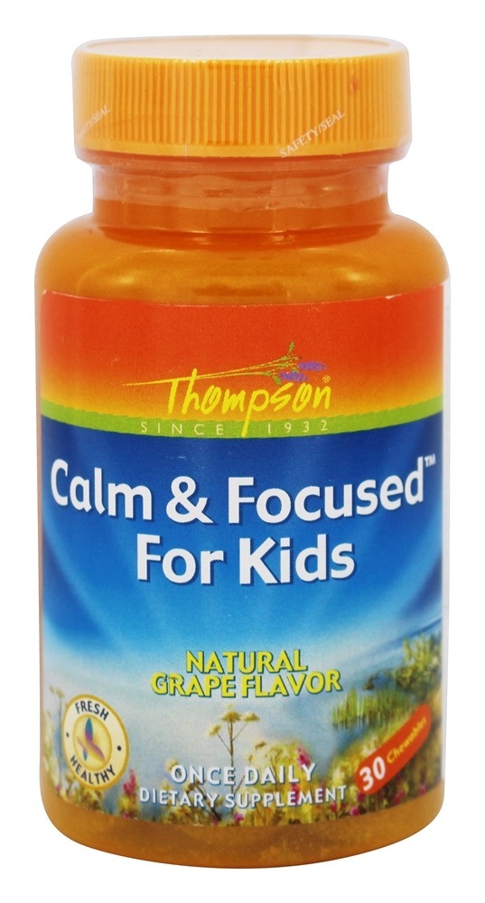 Calm & Focused Para Crianças Sabor Natural de Uva - 30 Mastigáveis Thompson