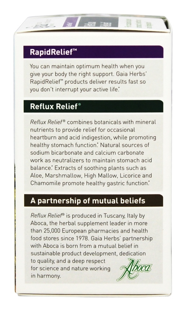 Socorro do Refluxo - 45 comprimidos mastigáveis Gaia Herbs - Imagem 4